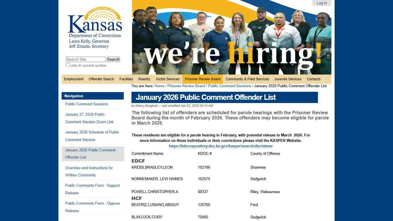 January 2026 Public Comment Offender List —